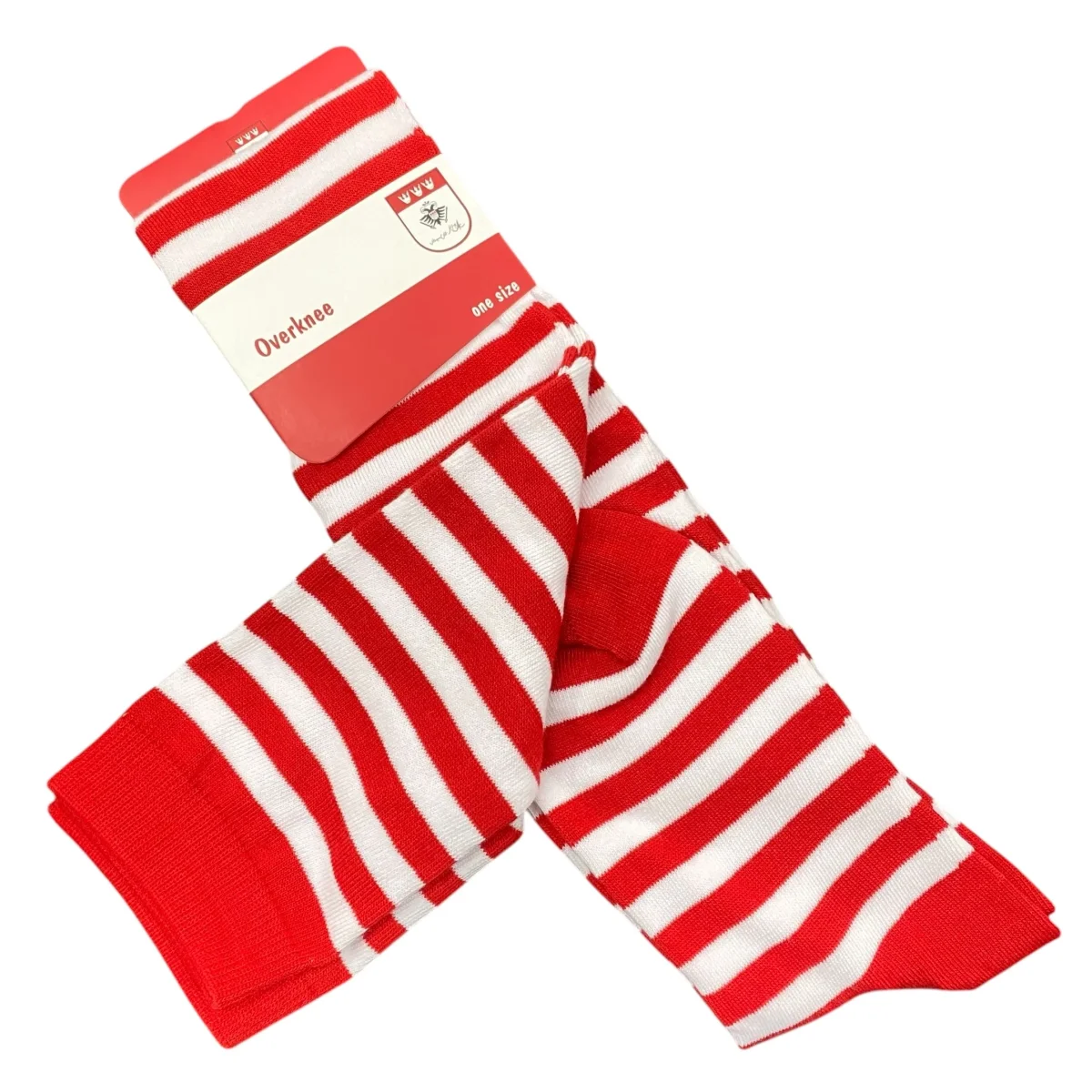 Karneval Ringelsocken Overknees Rot Weiß One-Size