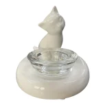 Tiziano Deko Keramik Katze Sadira mit Licht Trixy 12,5 cm