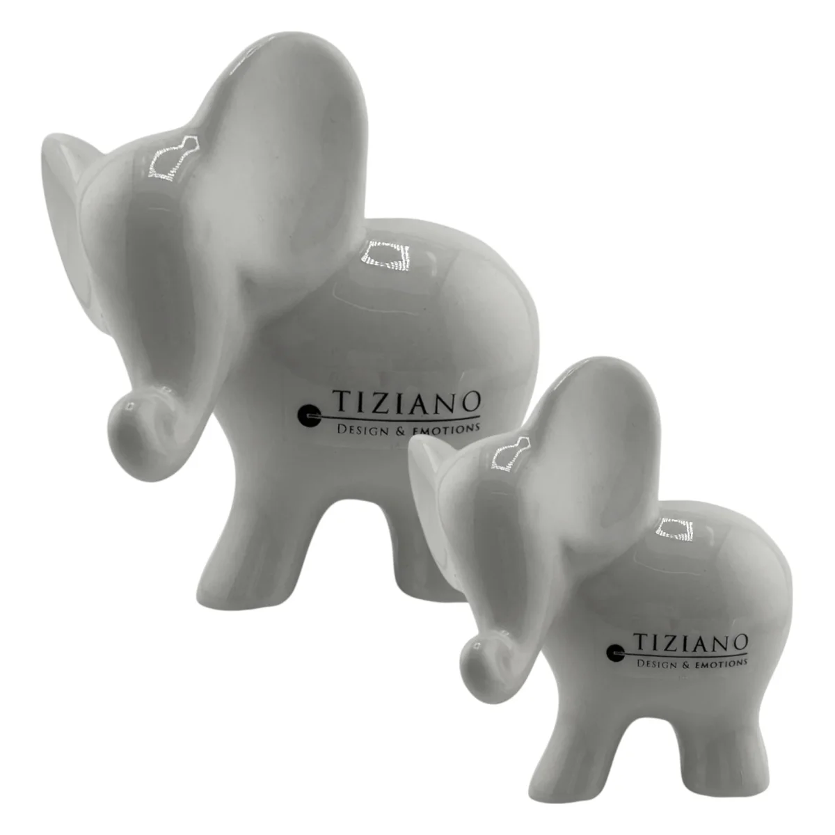 Tiziano Deko Keramik Elefant Leon schauend 8 cm 12 cm