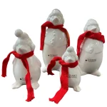Tiziano Keramik Deko Pinguin Flocke mit Mütze vorne (11, 13 cm) & hinten (14, 17 cm)