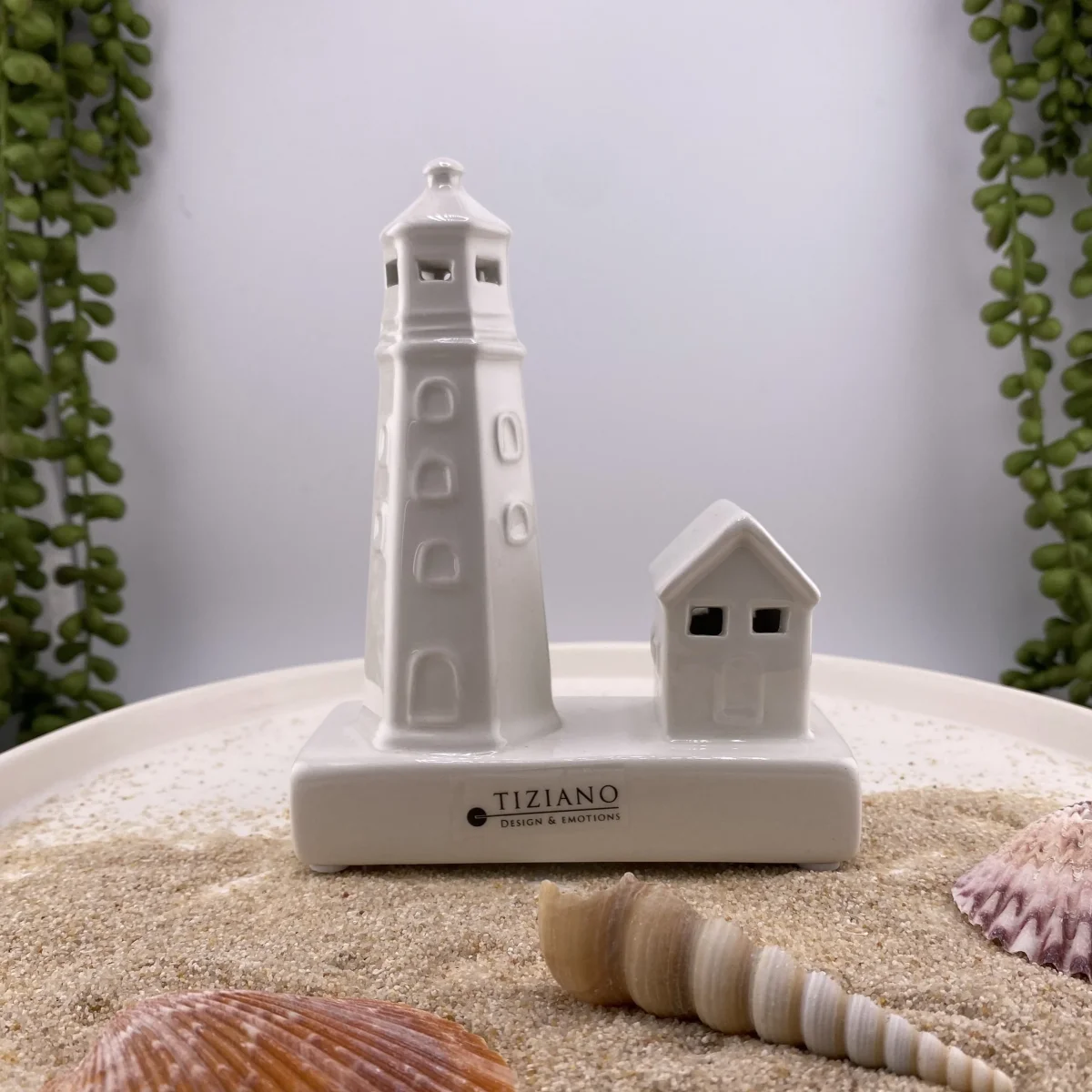Tiziano LED Keramik Deko Leuchtturm mit Häuschen & Timer 13 cm 17 cm – Bild 5