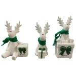 Tiziano Deko Keramik Rentier Rudolph mit Schal Grün & Geschenk
