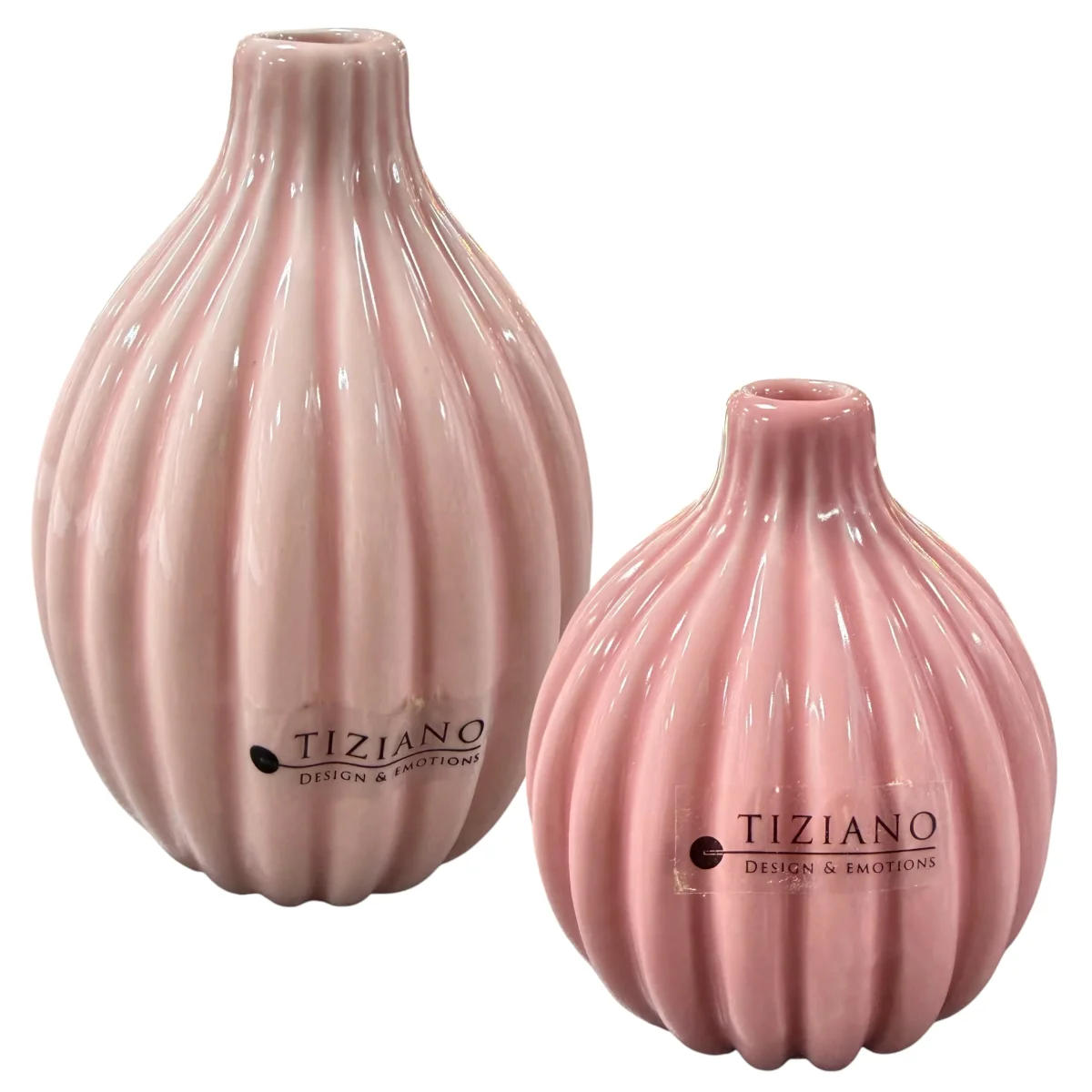 Tiziano Keramik Blumenvase Rosa Modern 9 cm 14 cm – Bild 2